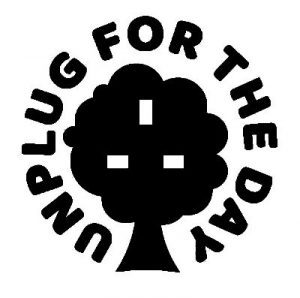 UNPLUG Logo (plug socket inside a tree)