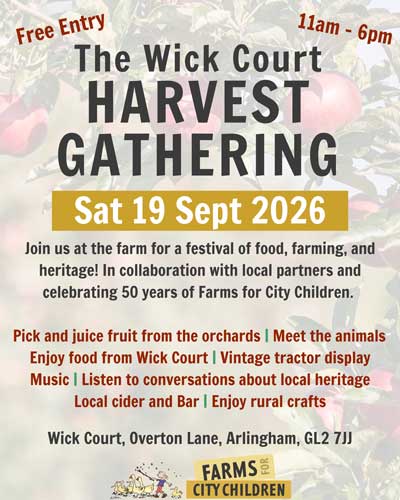 Information about the Wick Court Harvest Gathering that is repeated in the post text.